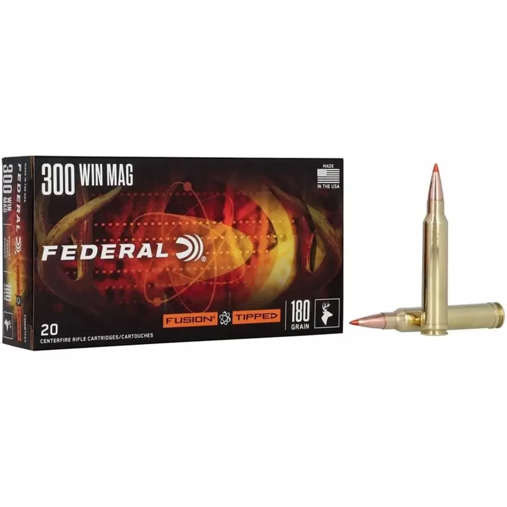 Federal Fusion Tipped Rifle Ammunition 300 Win MAG 180 Grain PT 2950 fps 20/ct
