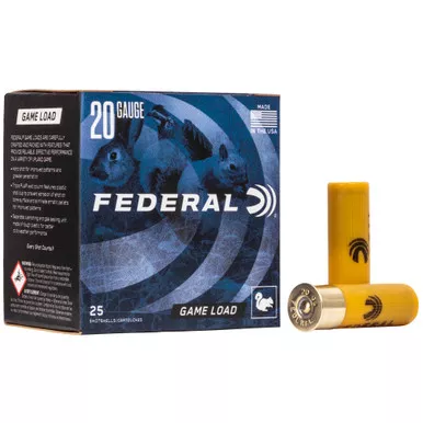 Federal Game Load, 20 Gauge, 2.75", #7.5, 2.5 Dram, .875oz, Shotshell, 25 Round Box H20075