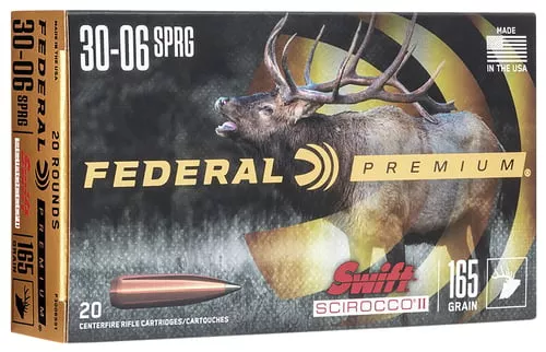 Federal P3006SS1 Premium30-06Springfield 165gr Swift Scirocco II 20 Per Box/10 Case
