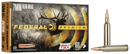 Federal P7RN Premium7mmRemMag 160gr Barnes TSX 20 Per Box/10 Case