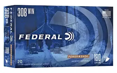 Federal Power-Shok Rifle 308 Win 180gr JSP 20 Round Box