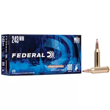 Federal PowerShok, 243WIN, 100 Grain, Soft Point, 20 Round Box 243B