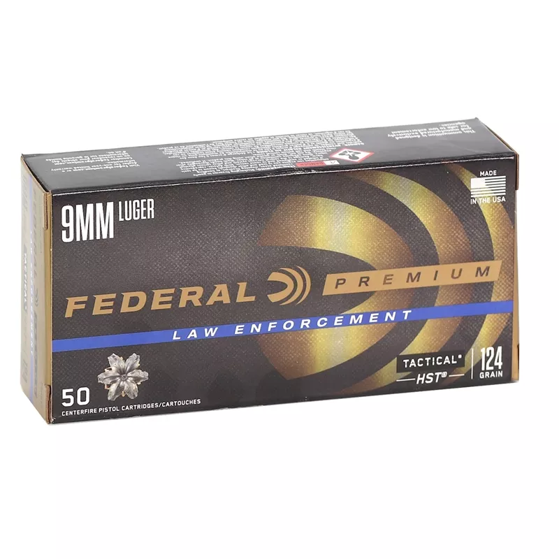Federal Prem 9mm 124 Grain Hst Jhp 50RD Bx 1000RD Case