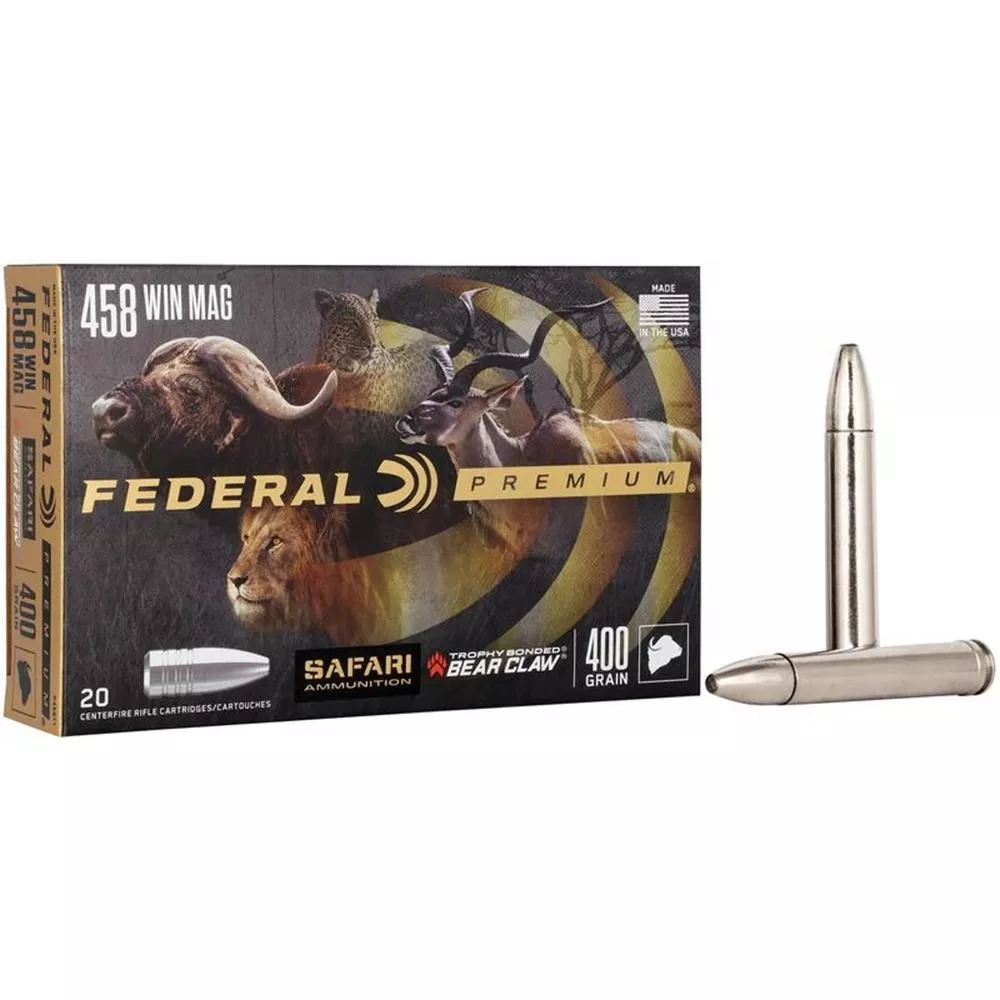 Federal Premium Cape-Shok Rifle Ammunition .458 Win Mag 400 gr TBBC 2250 fps – 20/ct