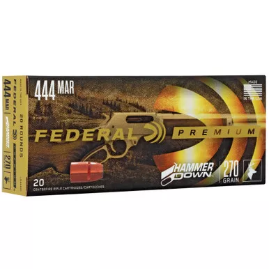 Federal Premium, HammerDown, 444 Marlin, 270 Grain, Soft Point, 20 Round Box, Designed for Lever Action Rifles LG444M1