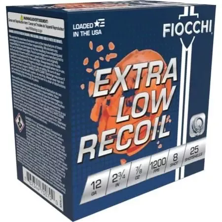 Fiocchi 12ga 2 3/4″ 7/8OZ #8 Low Recoil Trainer 25RD