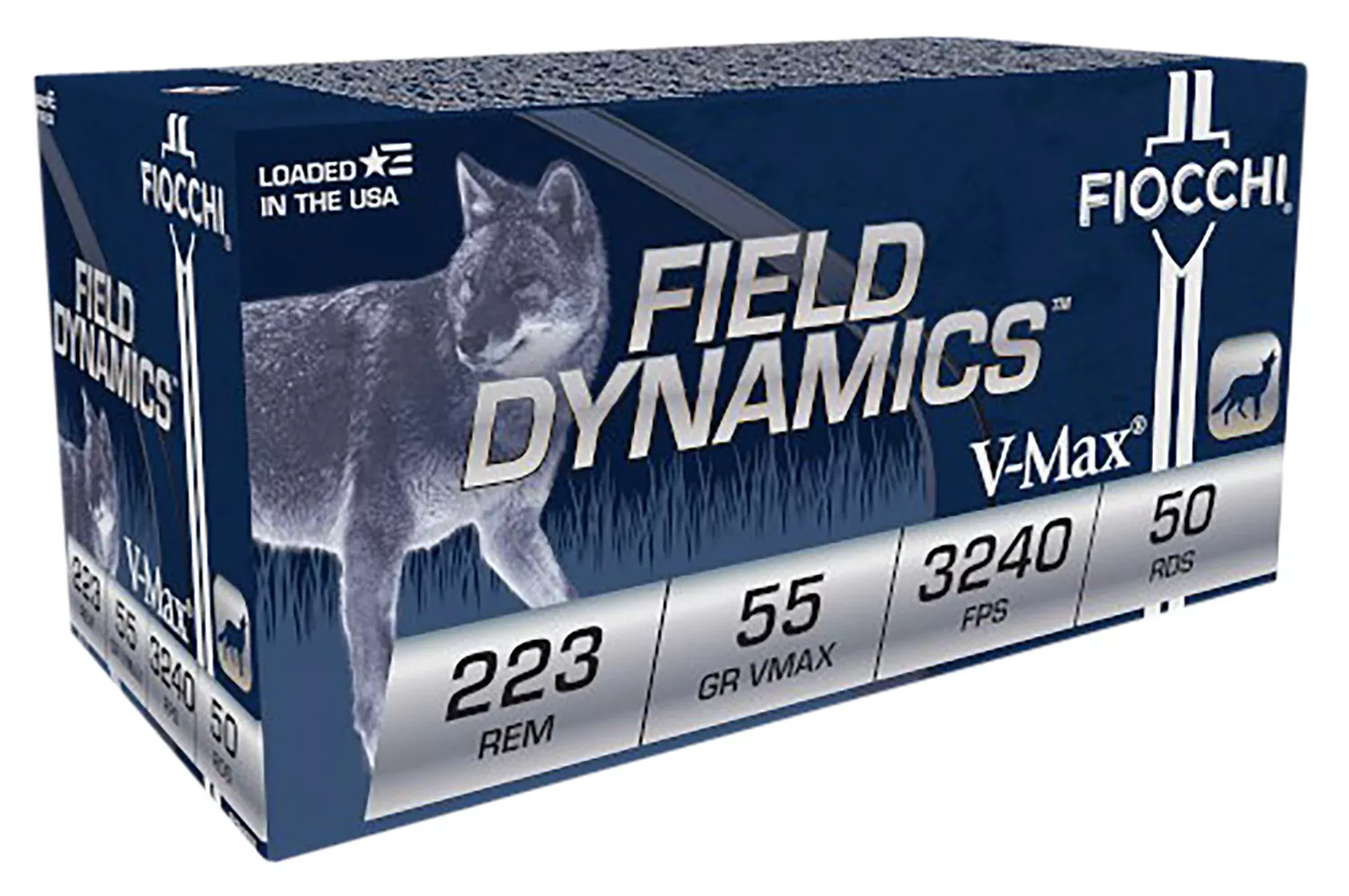 Fiocchi 223HVC50 Field Dynamics223Rem 55gr Hornady V Max 50 Per Box/20 Case