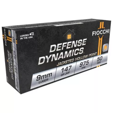 Fiocchi 9mm Luger 147gr Jacketed Hollow Point 50rd 9APDHP