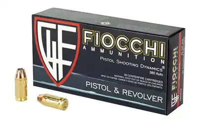 Fiocchi Ammunition .380 ACP 90gr JHP 50 Round Box