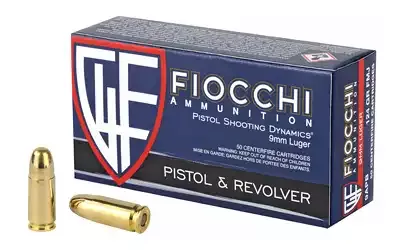 Fiocchi Ammunition 9mm 124gr FMJ 50 Round Box