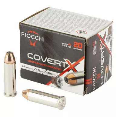 Fiocchi Ammunition COVERT X - 38 Special, 125Gr, Hollow Point, 20-Round Box
