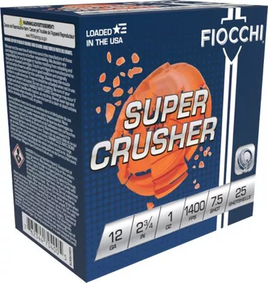 Fiocchi Super Crusher 12ga 2 3/4" 1oz #7.5 Shot 12SCRS75