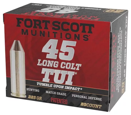 Fort Scott Munitions 45LC225SCV Tumble Upon Impact (TUI)45LongColt 225gr Solid Copper Spun 20 Per Box/25 Case
