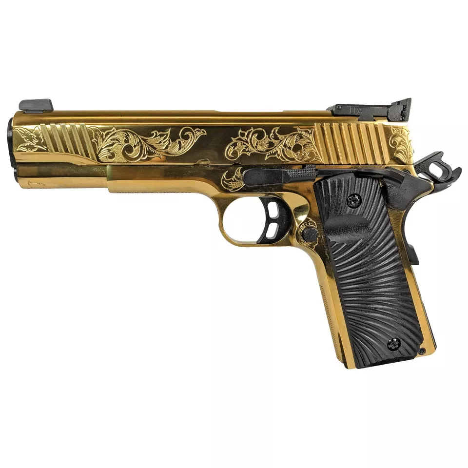 GIRSAN MC1911 DLX 45ACP 5" 8RD Gold Finish Pistol