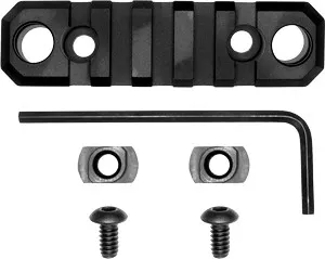 GROVTEC RAIL PUSH BUTTON BASE M-LOK 3.1" 5 SLOT ALUM BLACK