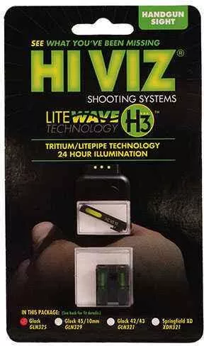 HIVIZ Sight Systems Litewave H3 Tritium/Litepipe for Glock 9mm .40 Smith & Wesson and .357