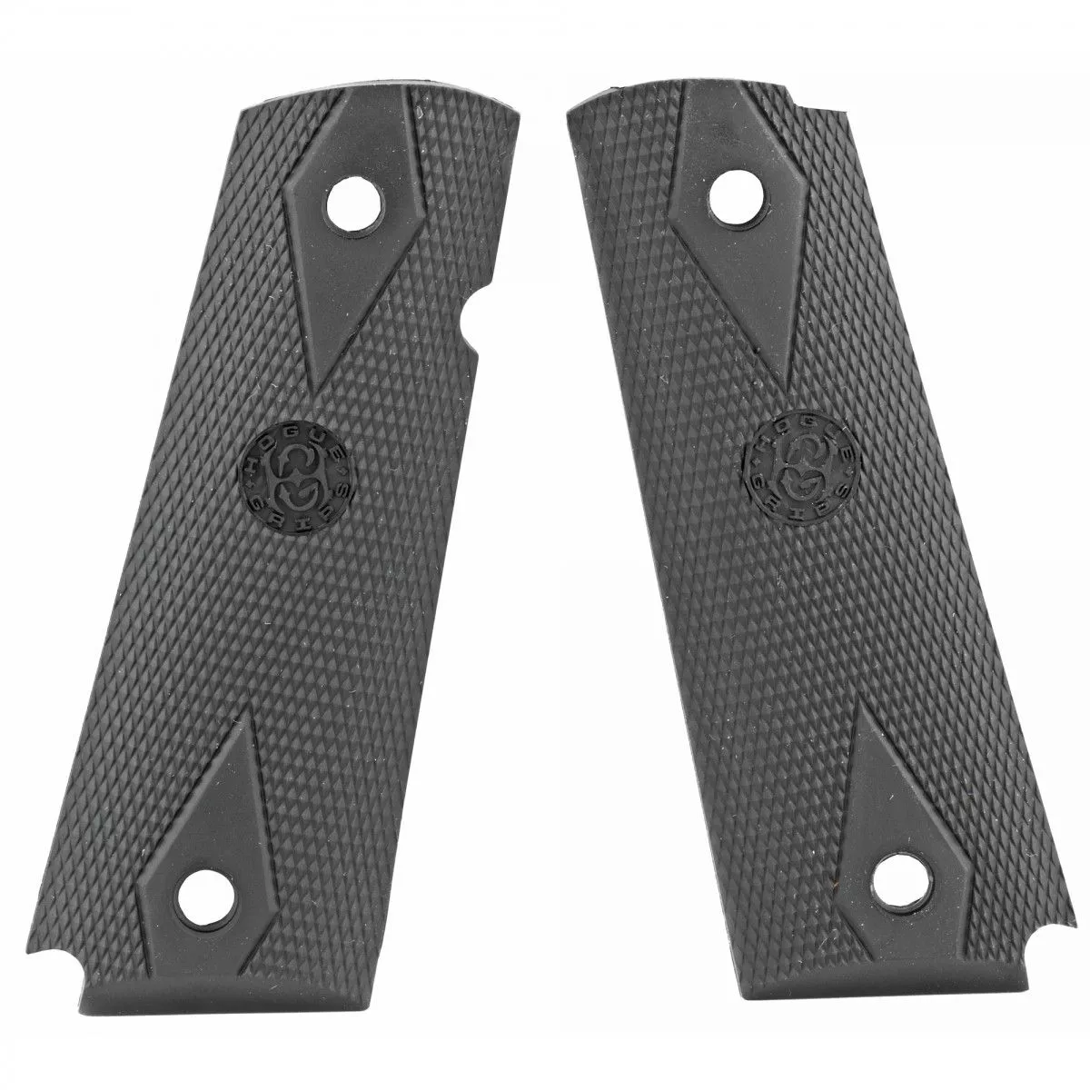 Hogue 45010 OverMolded Grip Panels Black Rubber for 1911 Government – 87702