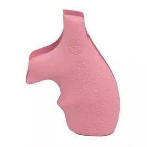 Hogue Grips MoFALSEgrip Fits S&W J Frame Round Butt Bantam Finger Grooves Rubber Pink 61007