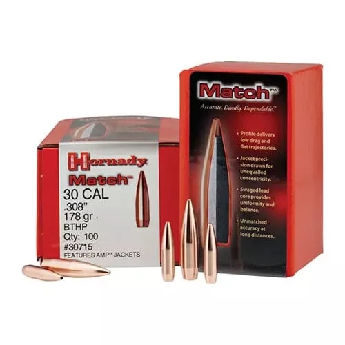 HORNADY – Match 30 Caliber (.308″) 155gr Boattail Hollow Point 100/Box Quantity Discount PriceAdd To Favorite