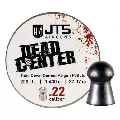 JTS Group Dead Center, .22 Caliber Pellets, Domed Tip, 21.53 Grain, 250 Per Tin JAC110