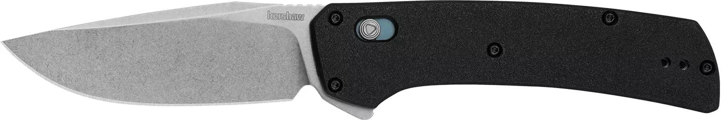 Kershaw 2047 Layup 3.40″ Folding Drop Point Plain Stonewashed D2 Steel Blade, Black GFN Handle