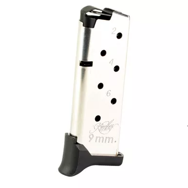 Kimber America Magazine, 9mm, 7 Round, Fits Kimber Rapide Micro 9 Extended Finger Extension, Stainless 1200930A