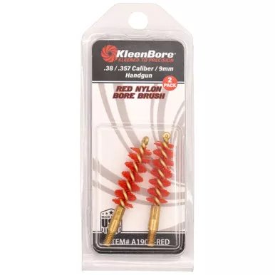 Kleen-Bore Red Nylon Bore Brush, 2 Pack, Fits 9MM, Red A190N-RED