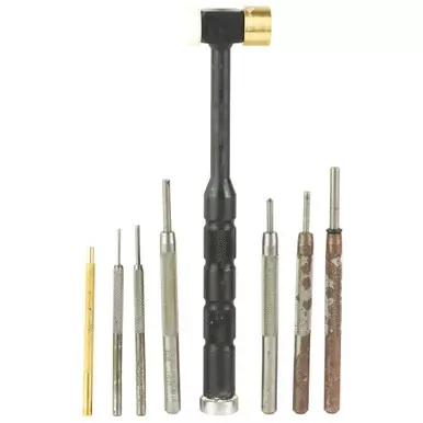 Lyman Products Deluxe Set, Tool, 7 Punches/Hammer Brass 7031298