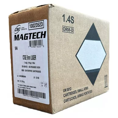 Magtech Sport Shooting - 9MM, 115Gr, Full Metal Jacket, 1000-Round Box