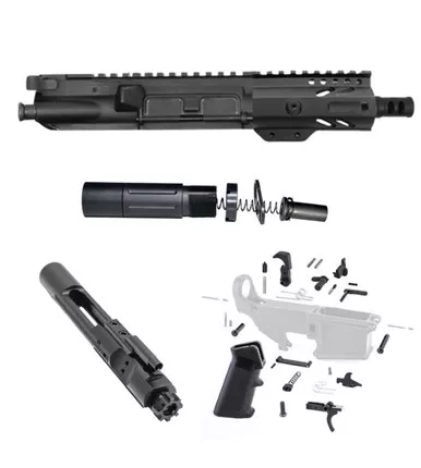 Micro 5" AR15 Complete Build Kit With Short Buffer System