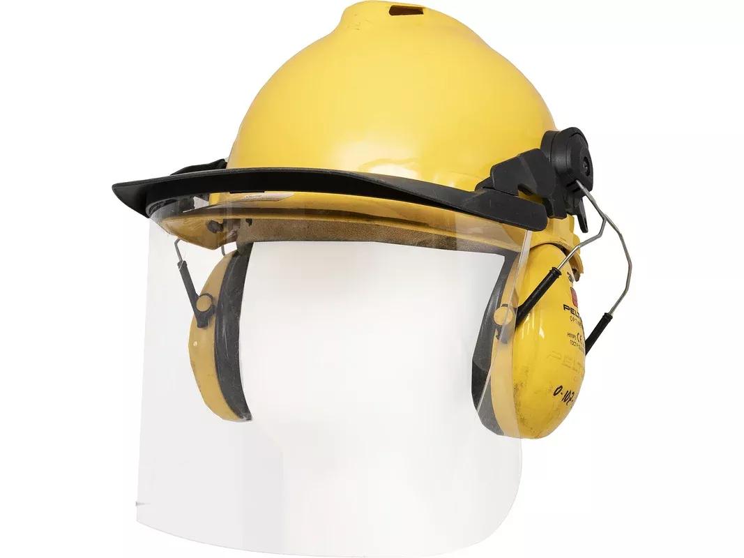 Military Surplus German Safety Helmet with Face Shield and Ear Protection Grade 2