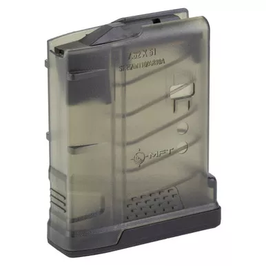 Mission First Tactical Extreme Duty - AR-10, 308 Winchester, 10 Rounds, Magazine, Translucent Clear