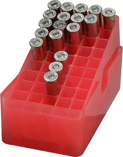 MTM .44/.45 Mag 50-Round Slip Top Handgun Ammo Box Clear Smoke