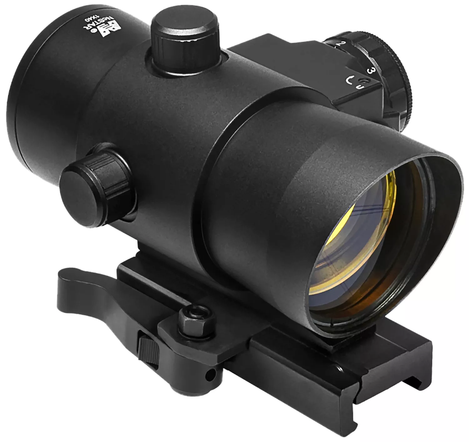 NcStar DLB140R 40mm Red Dot with Red LaserBlack Anodized 1 x 3 MOA Red Dot