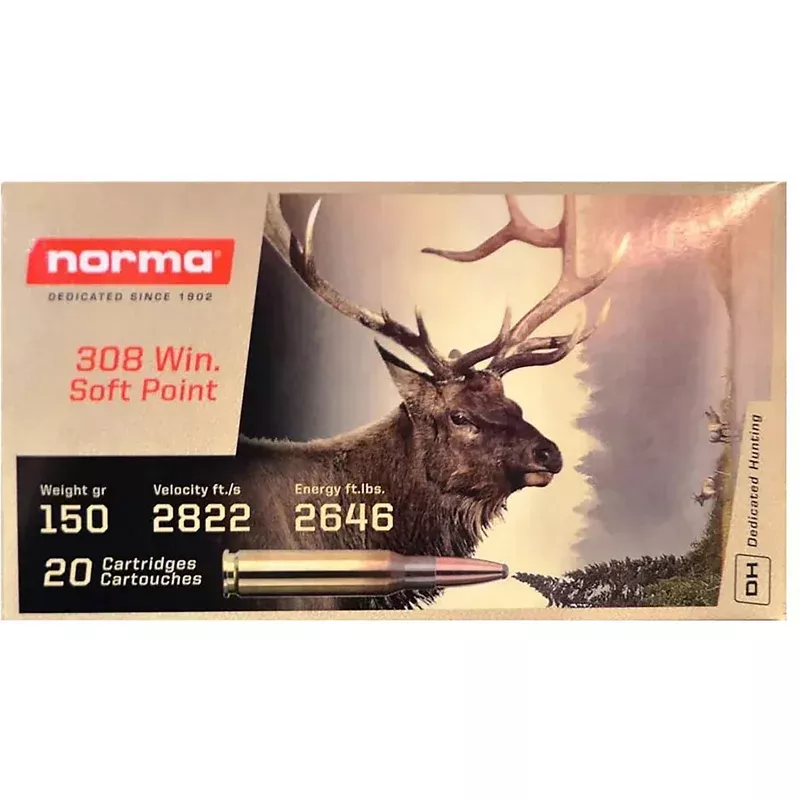 Norma Soft Point 308 150-Grain Rifle Ammunition
