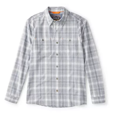 Orvis Tech Chambray Plaid Work Shirt Long Sleeve