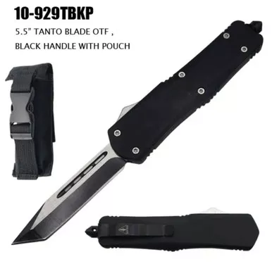 OTF KNIFE WITH SHEAT 9″ OVERALL - BLACK