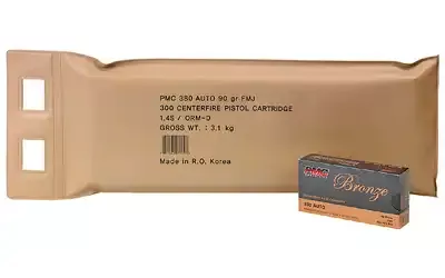 PMC Bronze .380 ACP 90gr FMJ 300 Round Box Bulk Pack