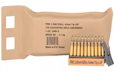 PMC X-TAC 5.56 NATO 62gr LAP Green Tip 120 Round Bulk Pack