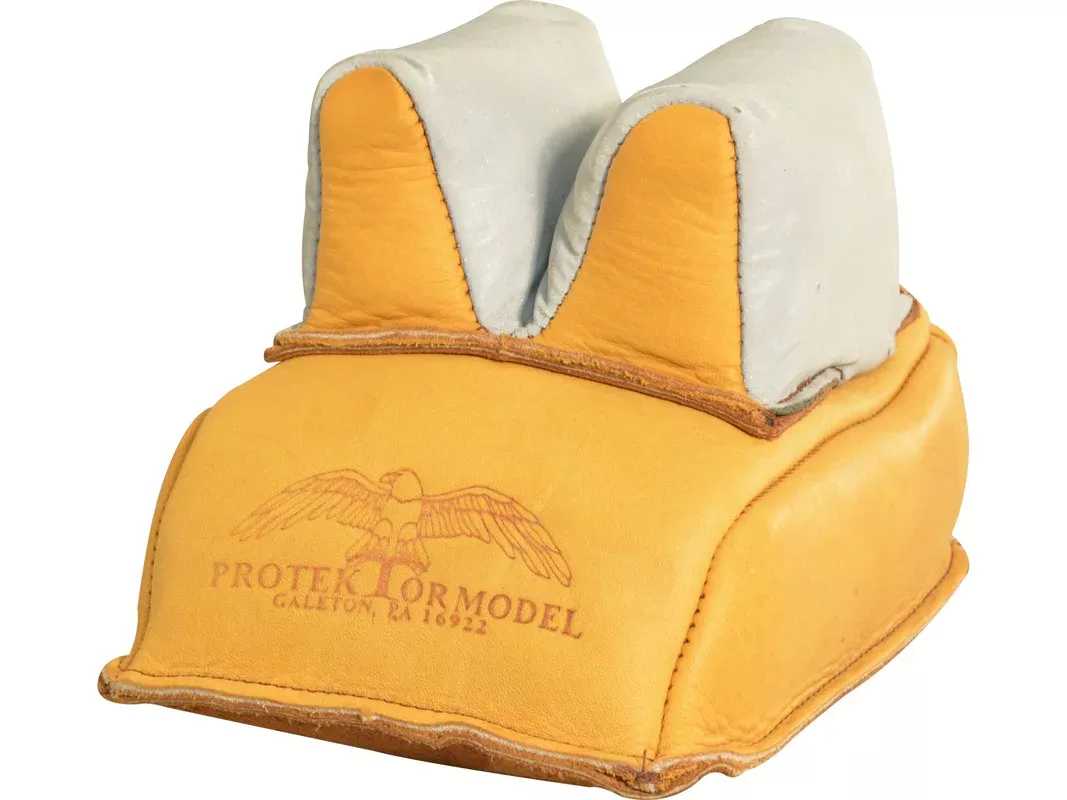 Protektor Super Slick Silver Rabbit Ear Rear Shooting Rest Bag Leather Tan Filled