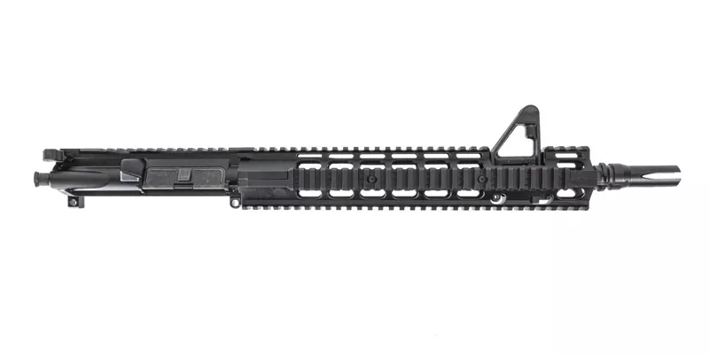 PSA “Sabre” Forged 13.7″ Mid-Length 5.56 FSB with 13″ Two-Piece Quad Rail & JMAC GFHC-E Pin and weld, Cerakote FDE