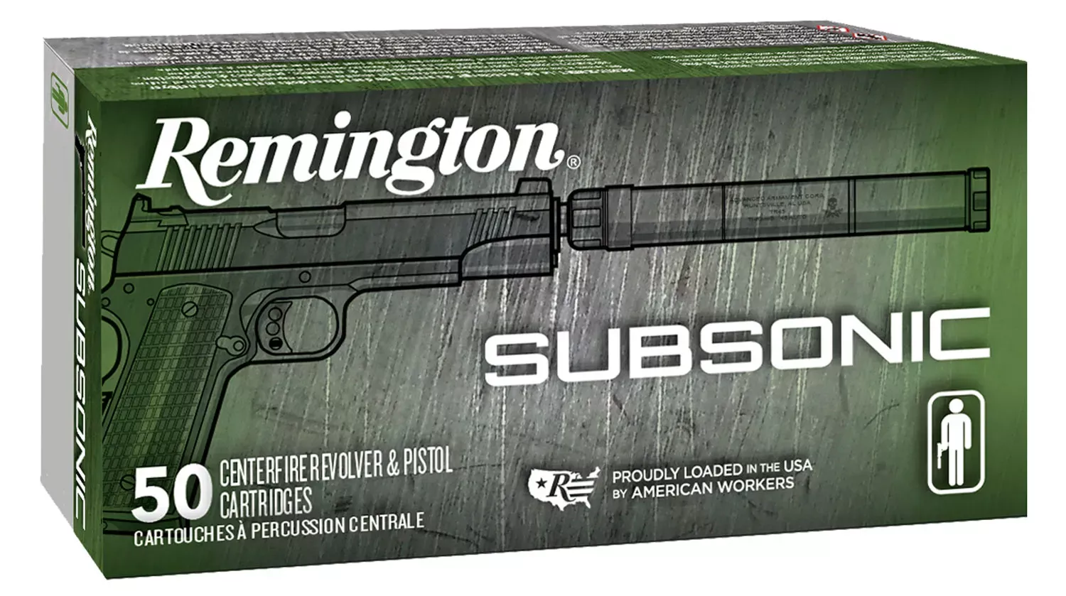 Remington Subsonic 9mm 147 GR Flat nose, 50-Round Box