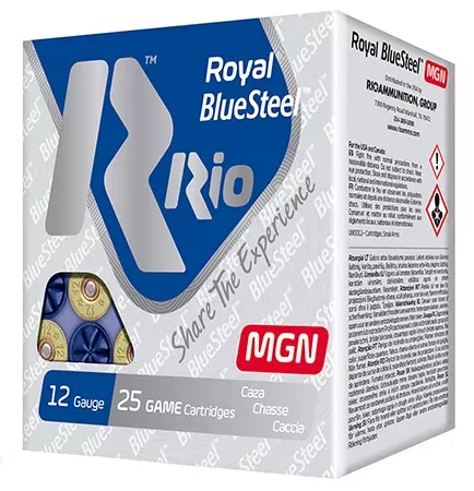 Rio Ammunition RBSM364 Royal BlueSteel Magnum 12Gauge 3" 1 1/4oz 4Shot 25 Per Box/10 Case