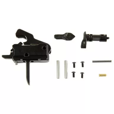 Rise Armament Super Sporting Trigger, Flat, Fits AR15, 3.5 LB Pull, Ambidextrous Safety, Matte Finish, Black T017F-6423-BLK