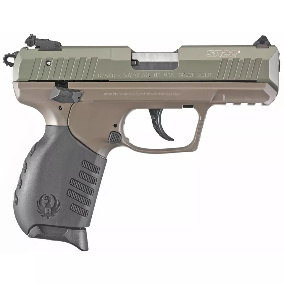 Ruger SR22 .22LR Pistol 3.5" Barrel Green/FDE 10-Round Capacity