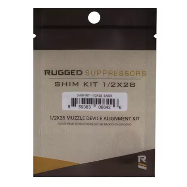Rugged Suppressors Shim Kit, For Aligning Muzzle Devices, Fits 1/2X28 Muzzle Threading SA001