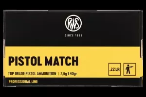 RWS Pistol Match, .22LR, 40gr LRN, 500 Rounds