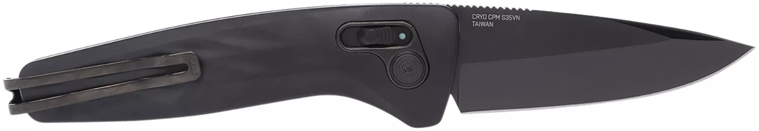 S.O.G SOG15730157 One-Zero Auto 3.10″ Folding Plain Black Chrome CPM S35VN SS Blade/ Black Aluminum Handle