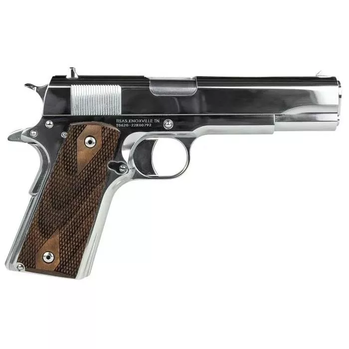 SDS Imports Tisas 1911A1 Regulator Handgun 38 Super or 9mm Luger 9rd Magazines(both Calibers) 5" Barrels Chrome Finish with Wood Grips