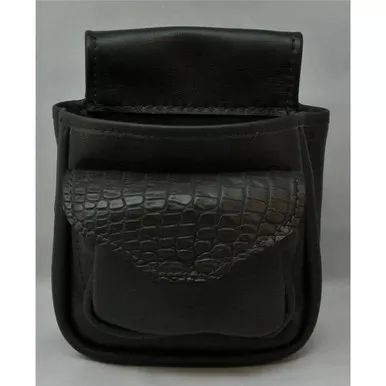Shell Bag- Crocodile/Black Leather